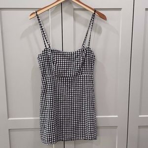 John Galt California Black & White Gingham Cotton Mini Dress Small